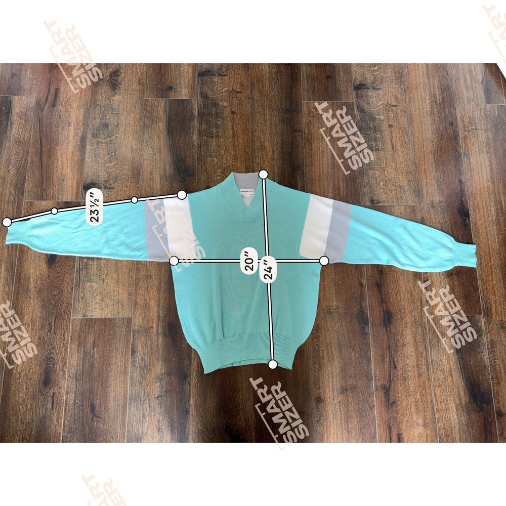 Obermeyer Sarah Vintage 80s Teal Colorblock Wool Blend Ski Sweater Womens L EUC - Picture 8 of 8